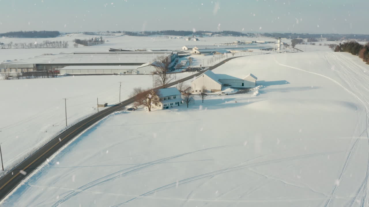 미국 시골의 설경