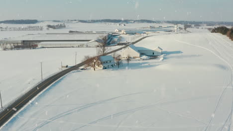 美國農村的雪景