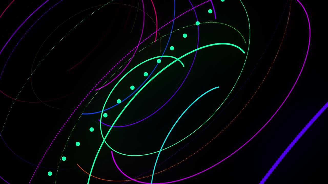 estilo creativo fondo abstracto en 4k. líneas de color girando en espiral volar a lo largo de la ruta giratoria. diseño de movimiento bg de partículas que dan forma a líneas, hélice y estructuras abstractas. render 3d