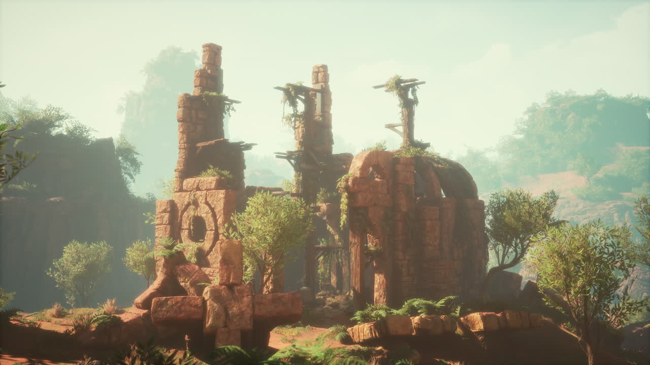 ruinas cerca de piedras rocosas rojas