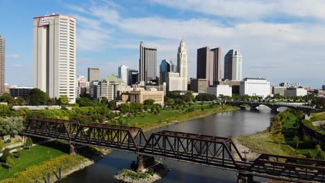 columbus ohio skyline - aerial drone footage