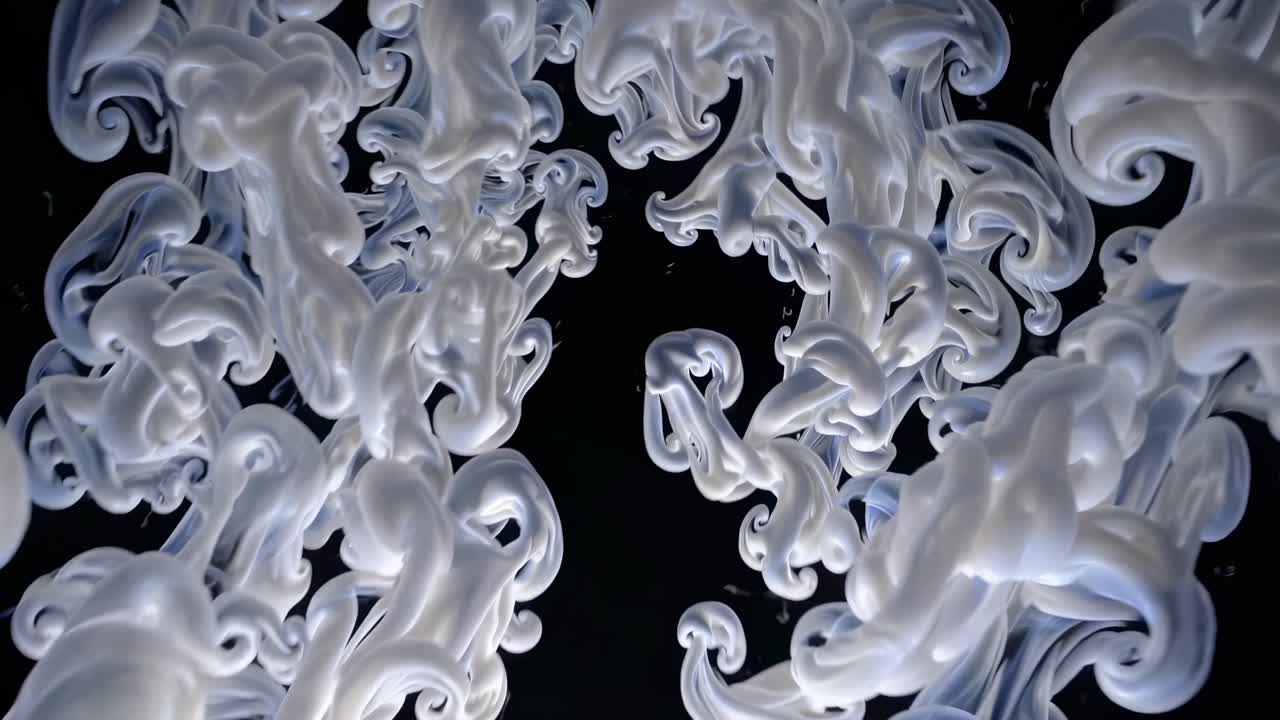 Abstract swirling white smoke pattern