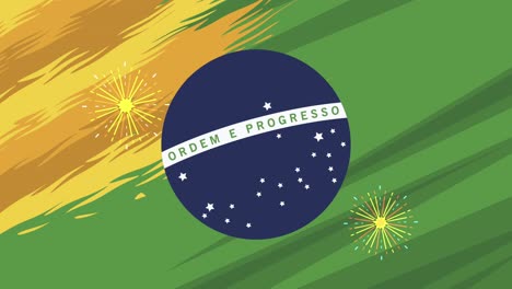 animación del día de la independencia de brasil con el fondo de la bandera
