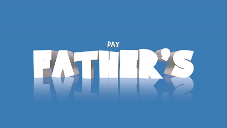 cartoon fathers day text on blue gradient