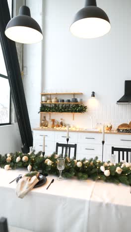 christmas dinner in a modern kitchen