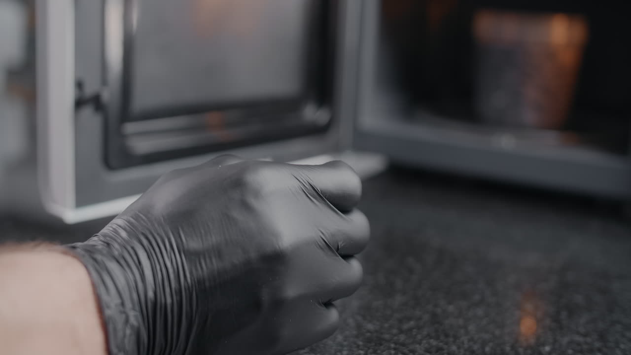 Heating Food in Microwave with Gloves