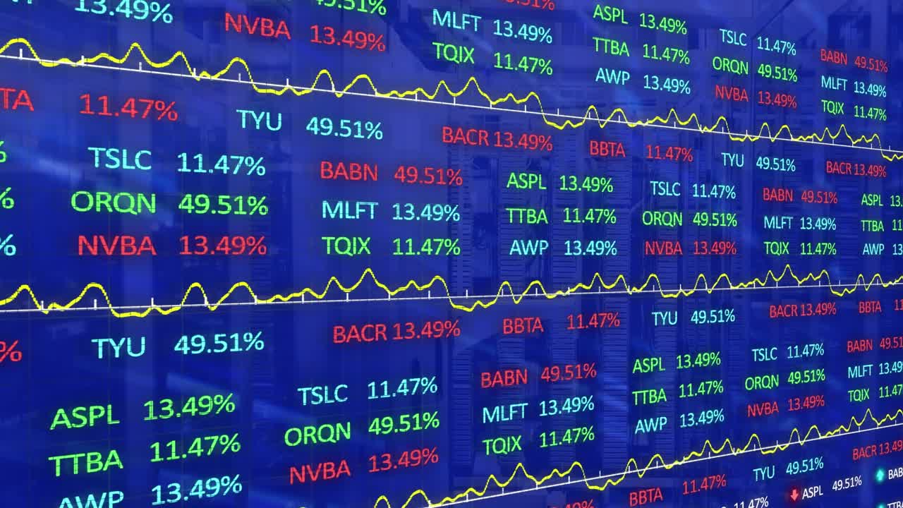 Animazione di elaborazione dati finanziari su elaborazione dati finanziari