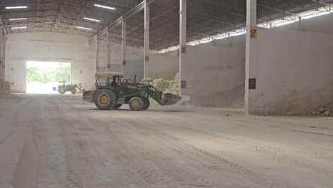 the worker is mixing ceramic raw materials to grinding industry 4.0