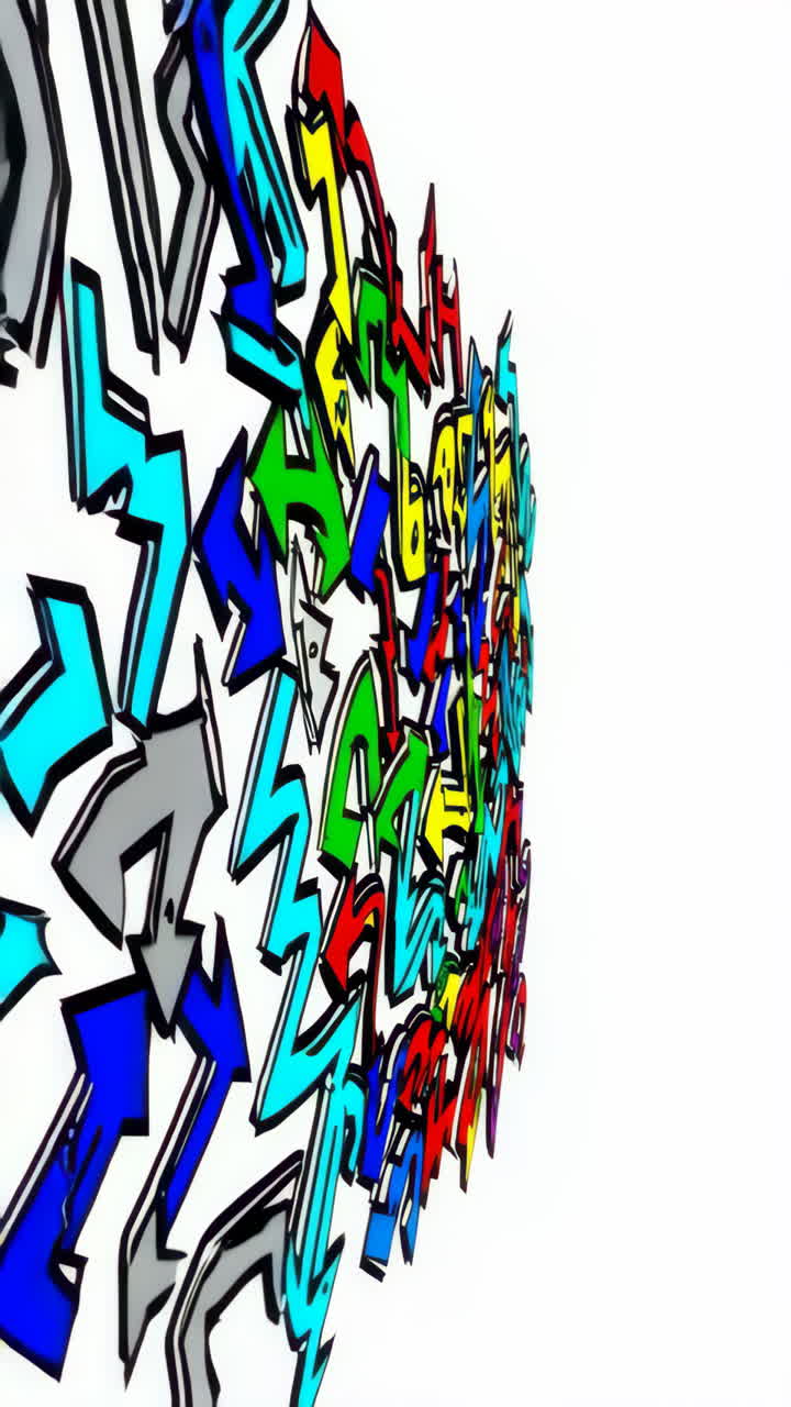 Motivo a frecce graffiti astratte vibranti