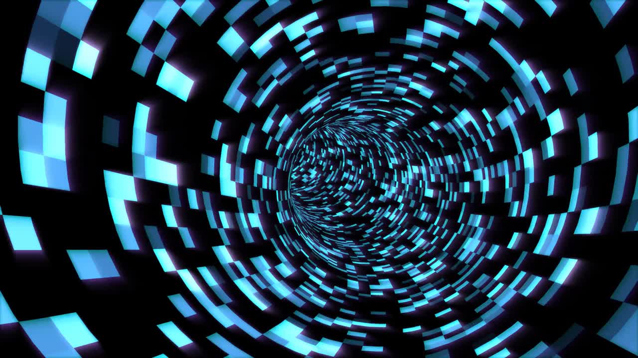 Fly in Digital Tunnel in Cyberspace Encrypted Network Information - 4K Seamless Loop Motion Background Animation