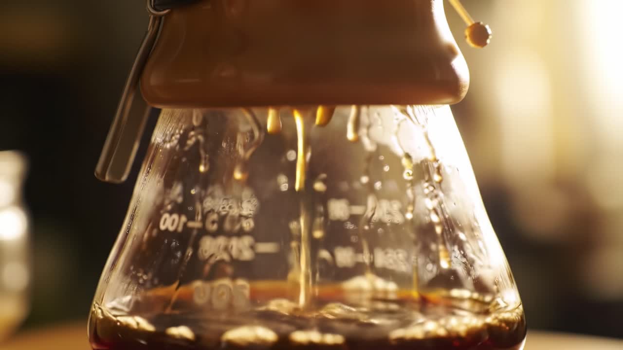 Crafting a Perfect Brew: The Art and Science of Pour-Over Coffee Extraction Captured in Two Frames
