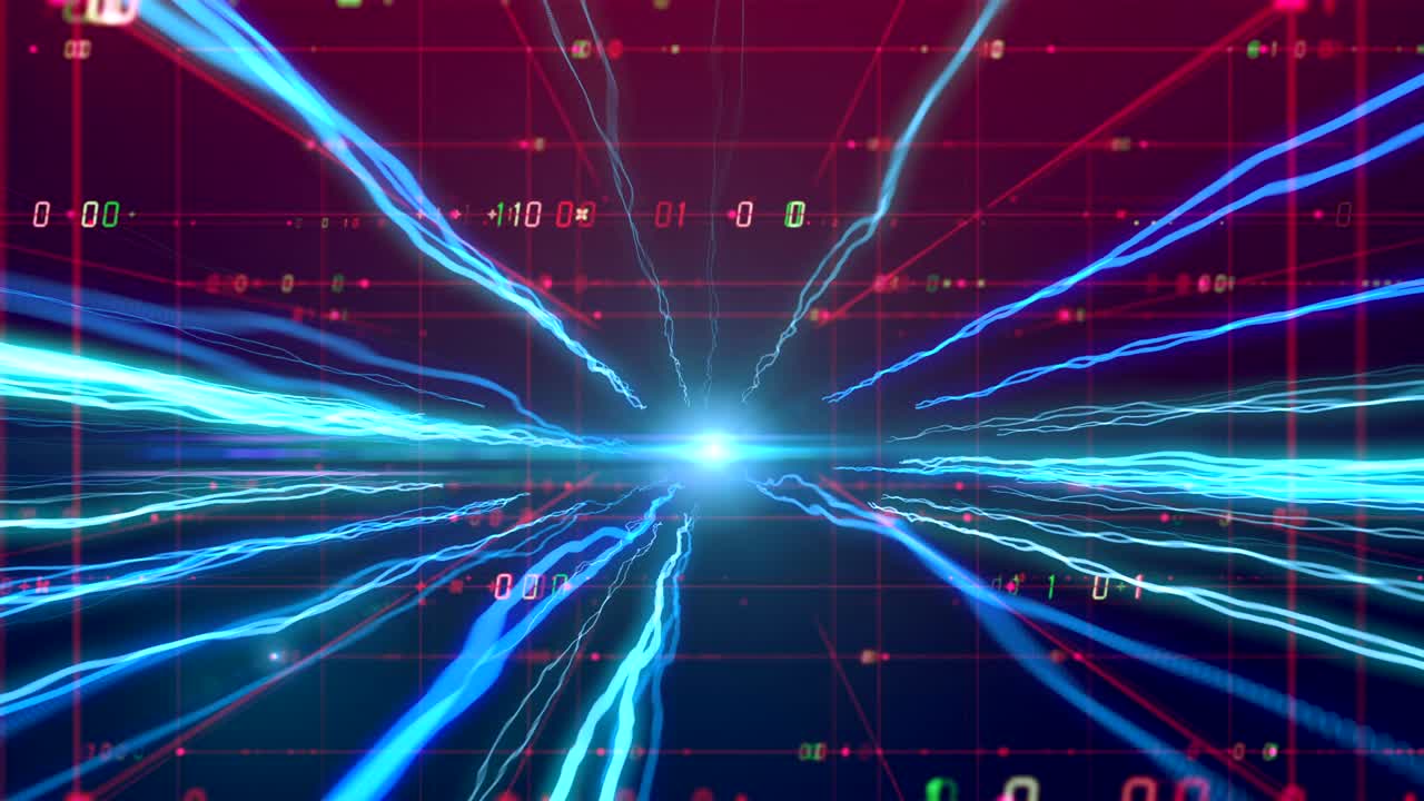 fly through futuristic tunnel with digital Wormhole .4k seamless loop