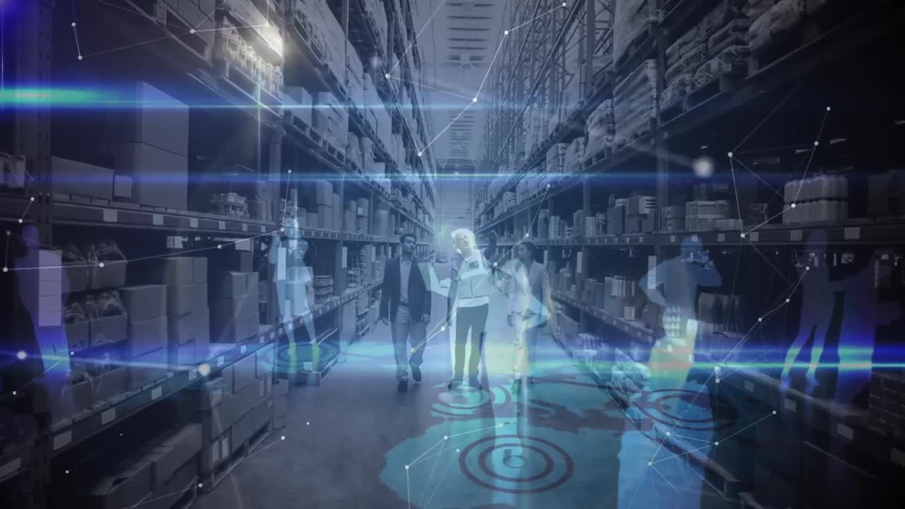 창고 구성 waho0918jf 창고에 있는 사람들이 연결된 사람들의 애니메이션과 결합되었습니다.