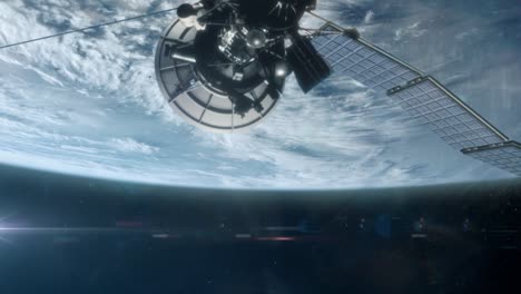 satélite de comunicaciones en órbita del planeta tierra 4