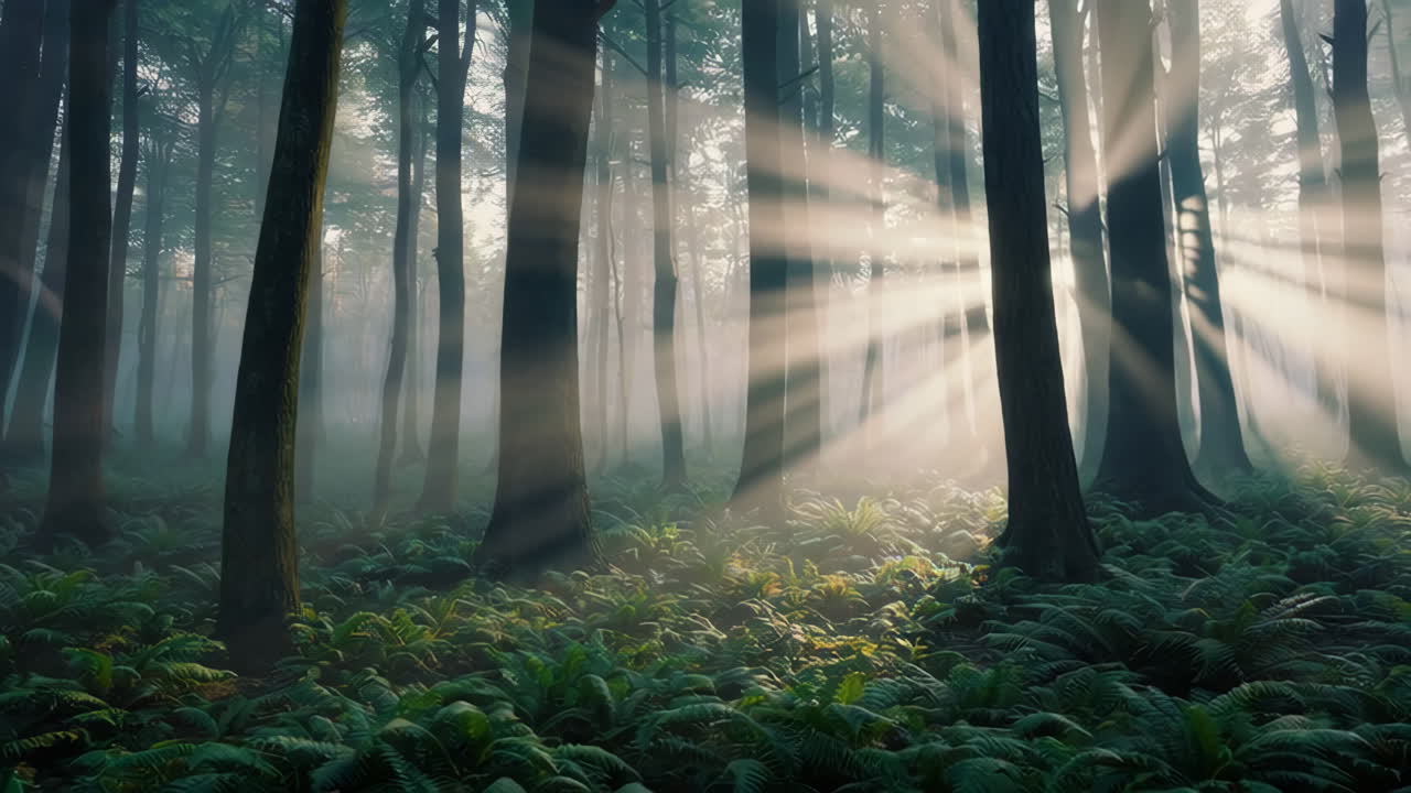 el amanecer del bosque brumoso