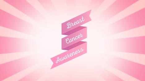 animation of pink breast cancer text appearing on pink background