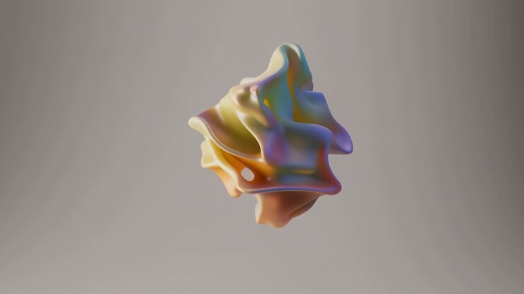 Abstract Iridescent Fluid Shape