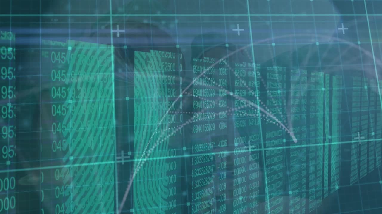 Animation of data processing over diverse doctors with face masks