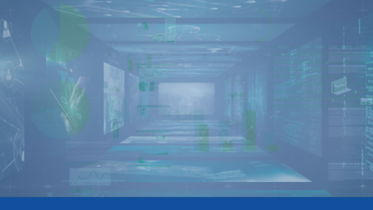 화면에 데이터 처리 및 통계 기록의 애니메이션