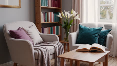 cozy reading nook in a modern living room