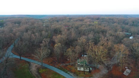 Trees-With-Leafless-Branches-In-A-Remote-Middle-of-Nowhere-Town-Near-Midwest-Countryside-Forest