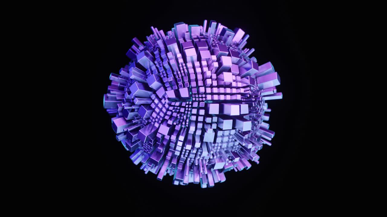 Abstract 3d sphere. Futuristic sci-fi rotation metallic ball