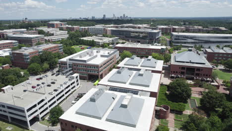aerial shot of nc state university