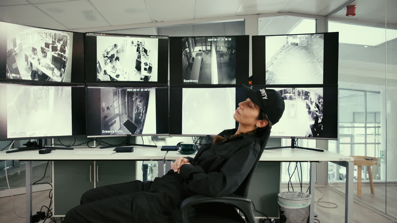 guardia de seguridad durmiendo en servicio