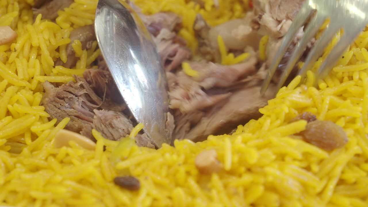 Lamb Rice Dish | Premium Stock Video Footage