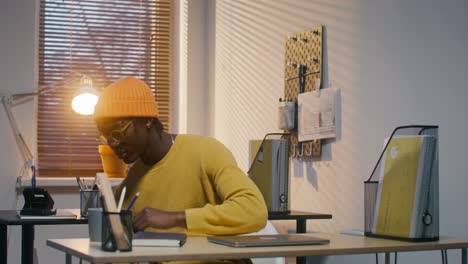 person working in a home office