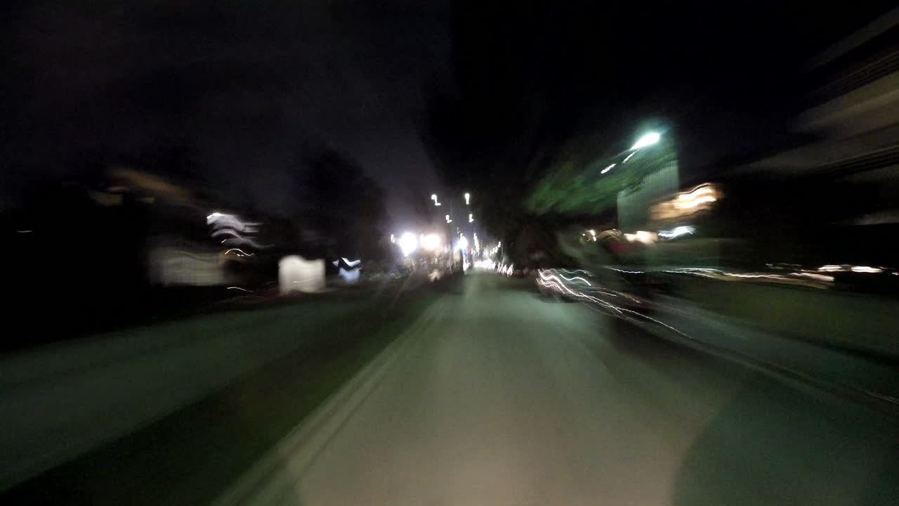 Hyper lapse of a night motorcycle ride in Athens, Greece