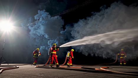 ejercicio de entrenamiento de bomberos