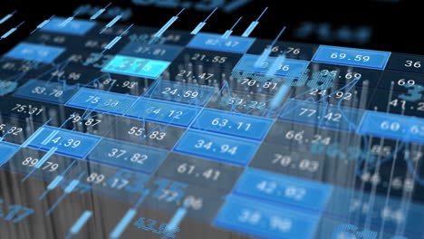 animation of data processing over laboratory test tubes