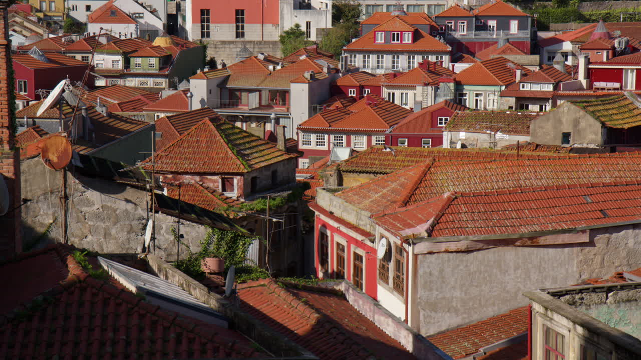 Porto, Portugal, Picturesque City With Historic Architecture On A Sunny Day. Static Shot