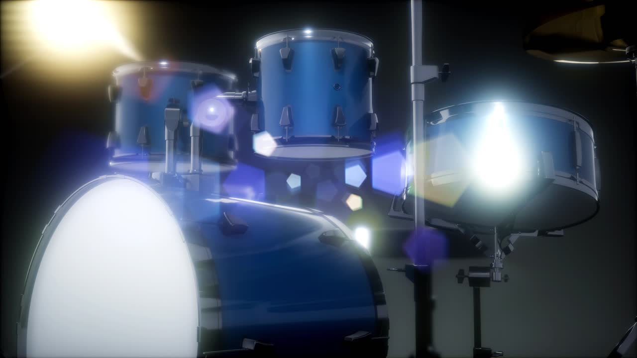 drum set with DOF and lense flair