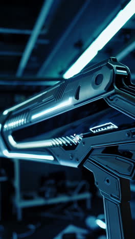 futuristic black energy weapon close-up
