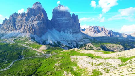 the beautiful rocky cliffs of tre cime di laverado