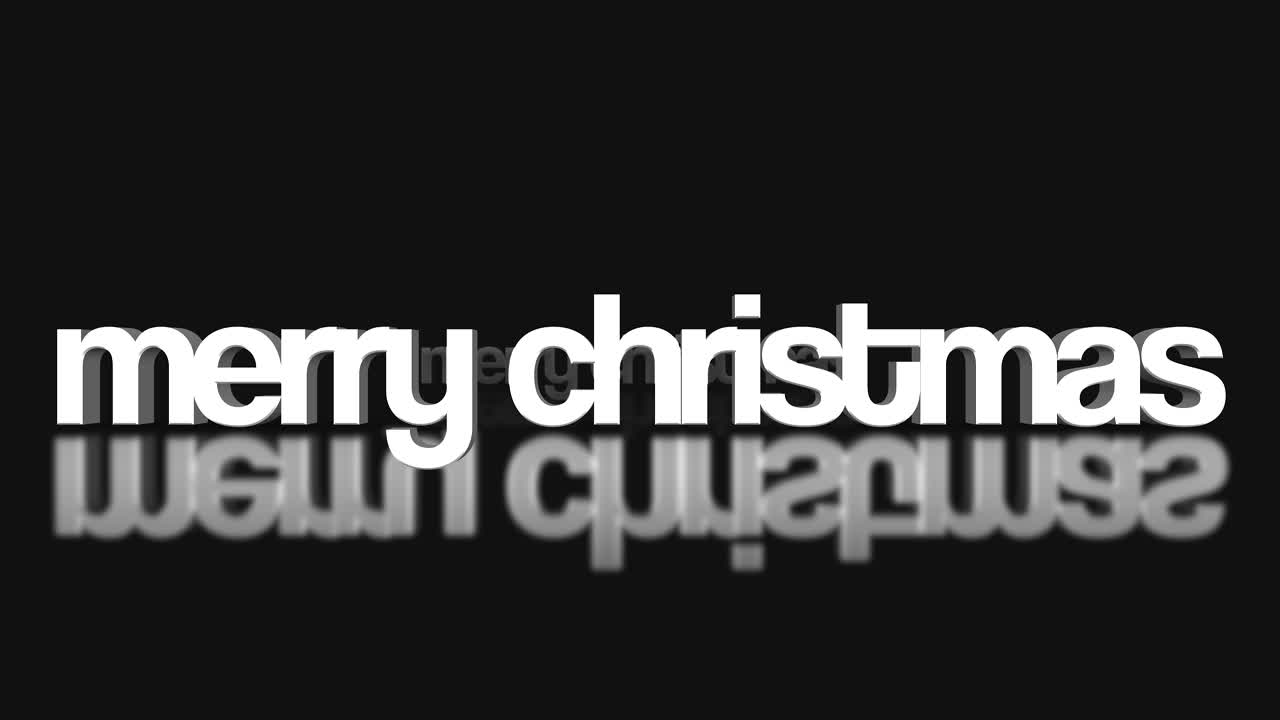 Rolling Merry Christmas text on black gradient