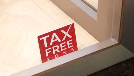 tax free zone sign at a store