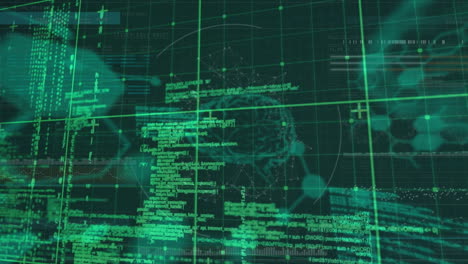 animation of data processing over human brain
