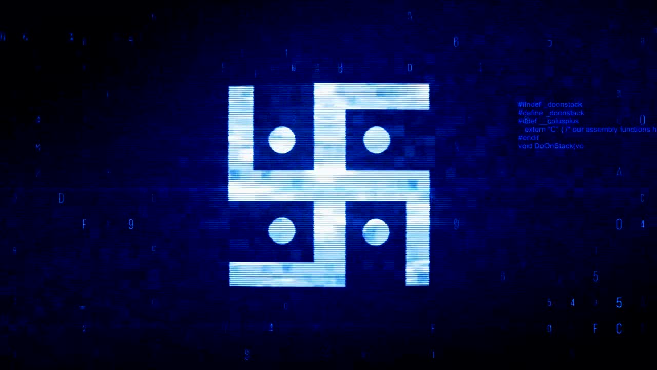 animación del símbolo de la esvástica hindú