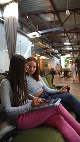 two women collaborating on a project