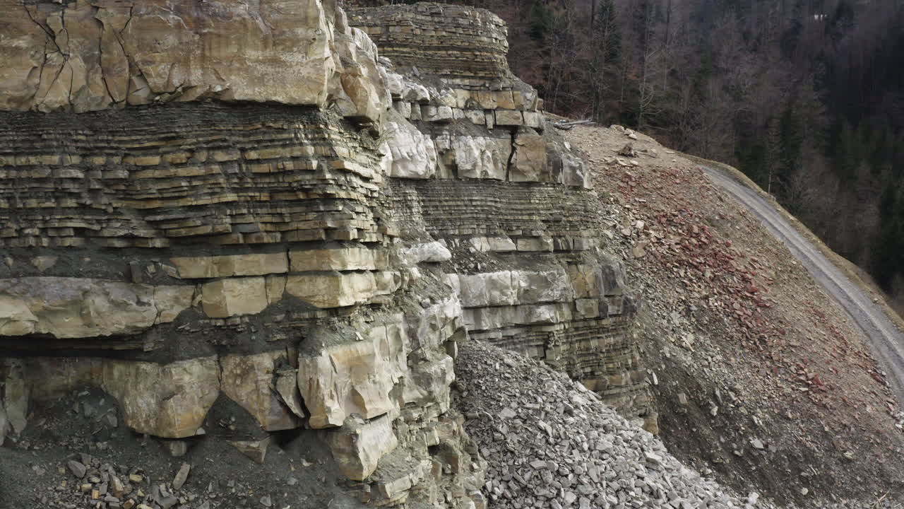 스위스 의 한 광산 의 공중 사진