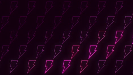 llamativos relámpagos rosados en un fondo negro patrón en zigzag en negrita