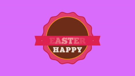 Animated-closeup-Happy-Easter-text-and-rabbit-on-purple-background