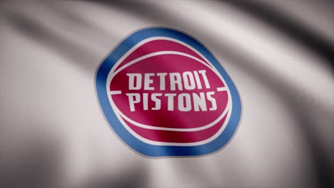 detroit pistons logo on a waving flag