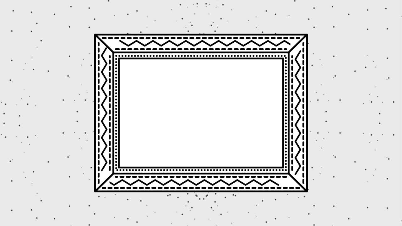 그룬지 스타일 프레임 사각형 지그자그 라인