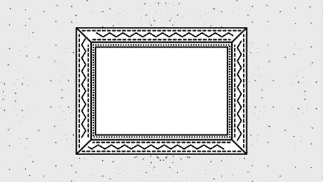 grunge style frame square zig zag lines