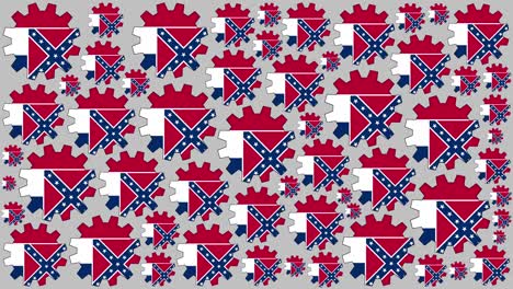 bandera del estado de mississippi engranajes girando fondo