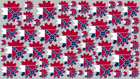 mississippi us state flag gears spinning background